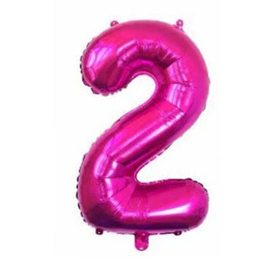 32" Giant Hot Pink 0-9 Number Foil Balloons number 2