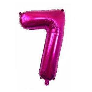 32" Giant Hot Pink 0-9 Number Foil Balloons number 7