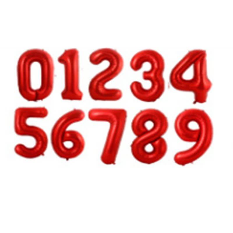 32-inch Giant Red 0-9 Number Foil Balloons
