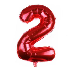 32" Giant Red 0-9 Number Foil Balloons number 2