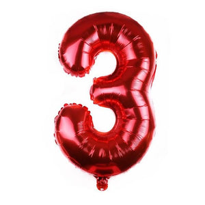 32" Giant Red 0-9 Number Foil Balloons number 3