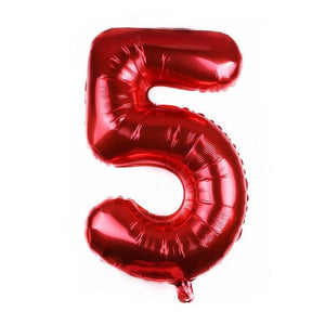 32" Giant Red 0-9 Number Foil Balloons number 5