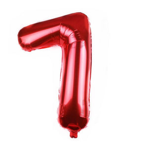 32" Giant Red 0-9 Number Foil Balloons number 7