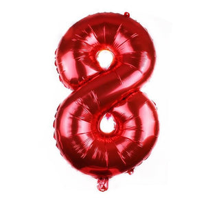 32" Giant Red 0-9 Number Foil Balloons number 8