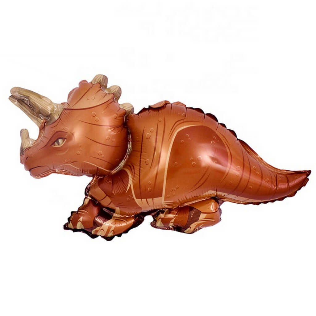 Online Party Supplies Jumbo Jurassic World Brown Triceratops Dinosaur Shaped Helium Foil Balloon