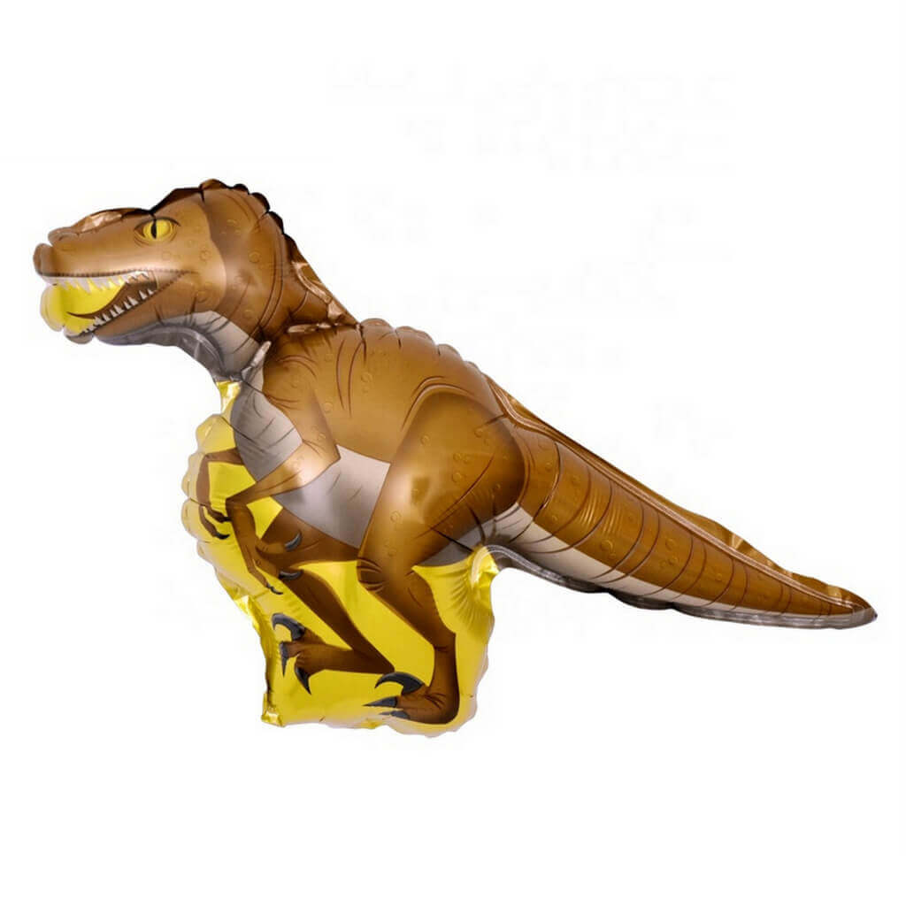 46 Inch Online Party Supplies Jumbo Jurassic World Brown Velociraptor Dinosaur Shaped Helium Foil Balloon