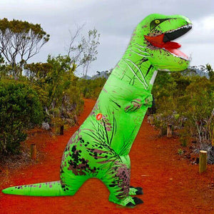 Giant Inflatable Green T-Rex Dinosaur Blow Up Costume Suit