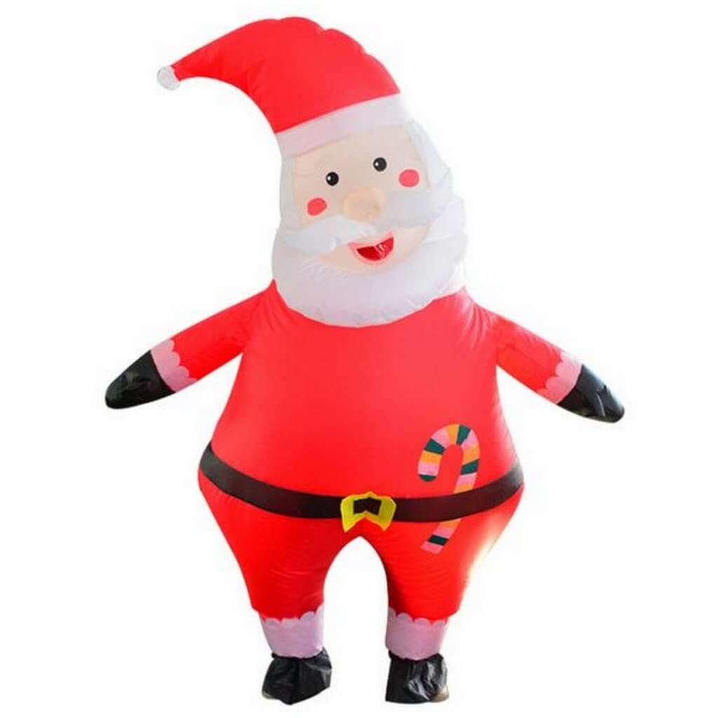 Giant Inflatable Santa Claus with Candy Cane Blow Up Costume Suit