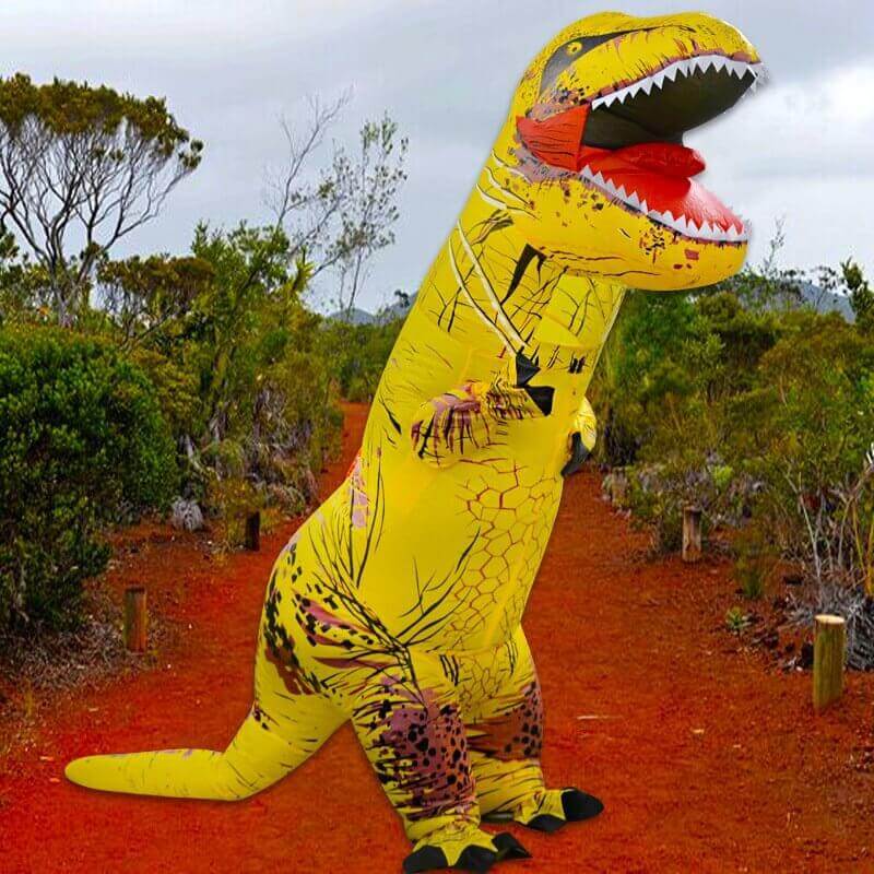 Giant Inflatable Yellow T-Rex Dinosaur Blow Up Costume Suit