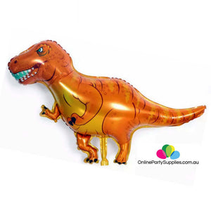 Online Party Supplies Jumbo Jurassic World Orange T-rex Dinosaur Shaped Helium Foil Balloon