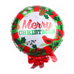 Large Merry Christmas Wreath Shaped Foil Balloon -  Christmas Tree Hanging Decorations / Xmas Party Decorations
