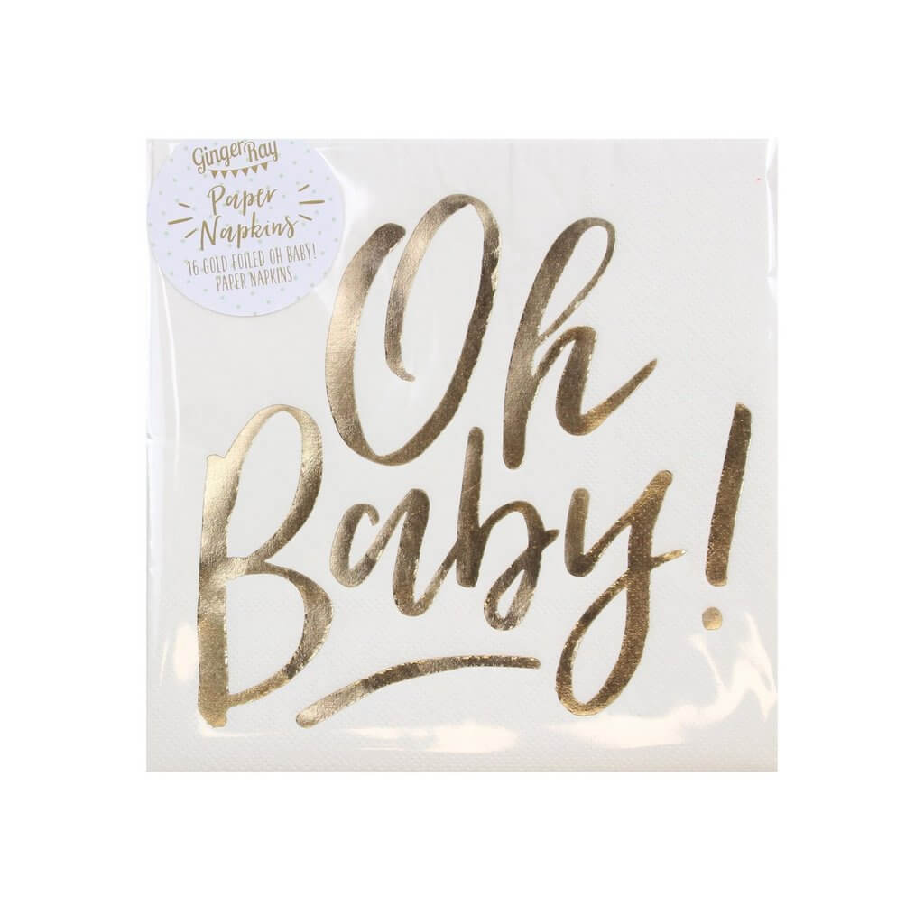 Oh Baby Neutral Baby Shower Napkins Party Supplies 