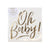 Ginger Ray Gold Foiled Oh Baby! Neutral Baby Shower Napkin 16 Pack