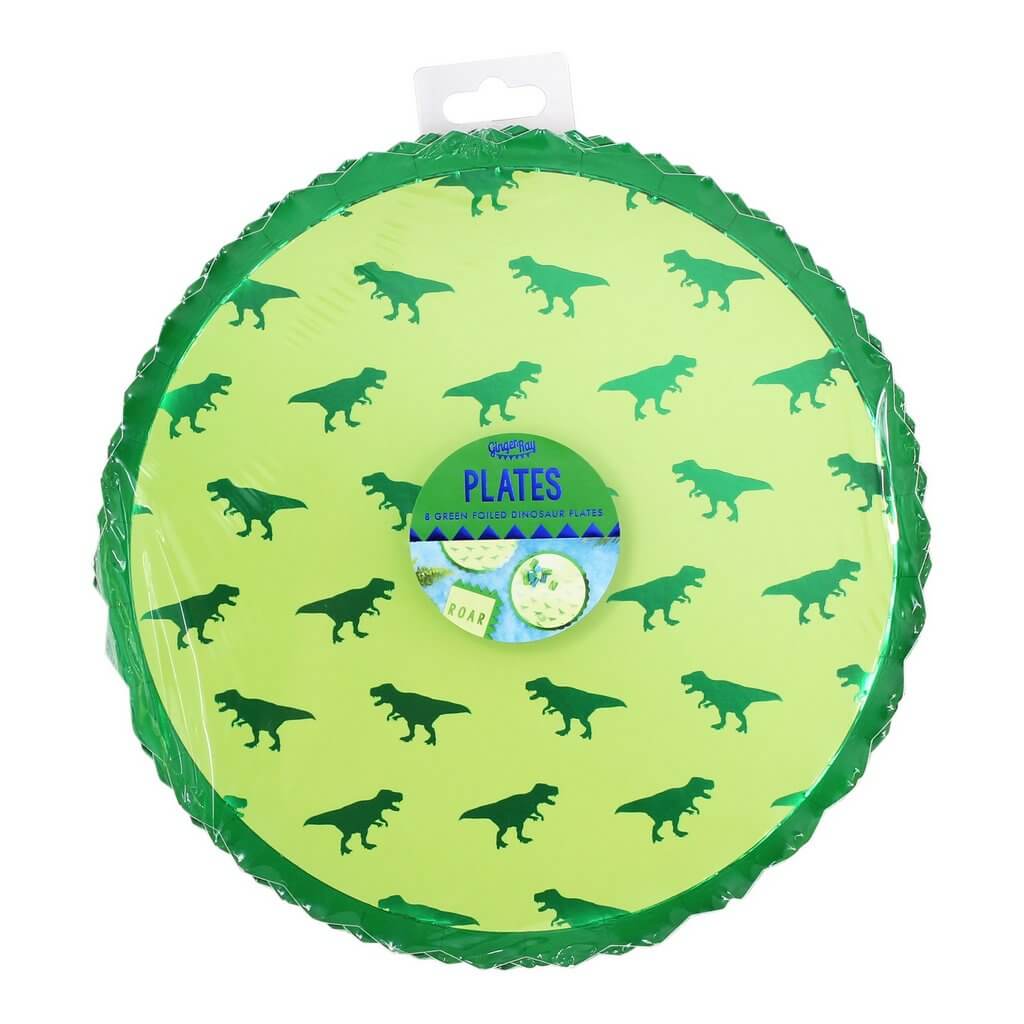 Ginger Ray Roar Shaped Party Paper Plate 8 Pack