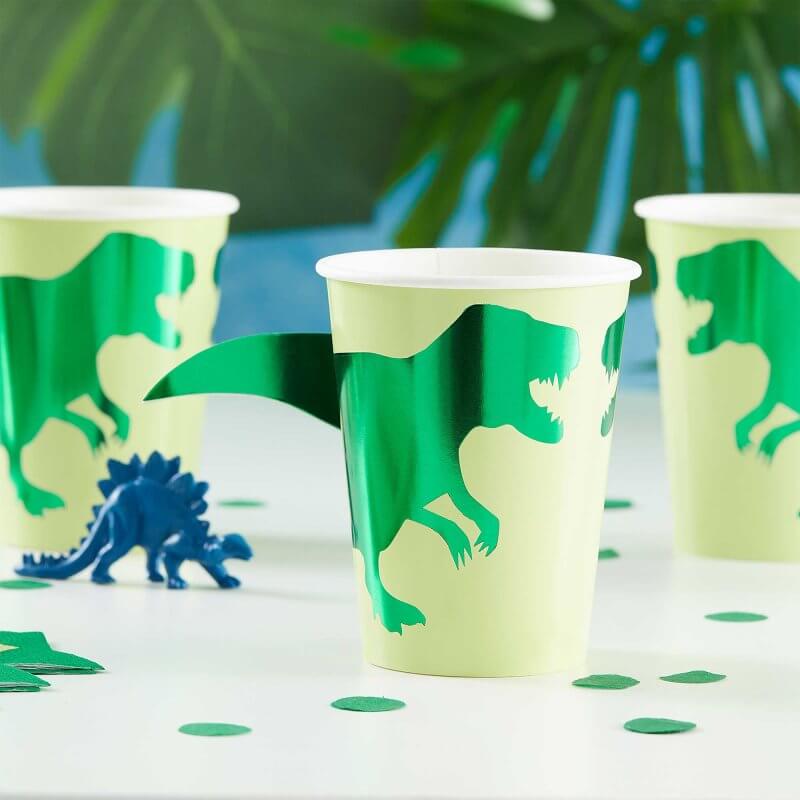 Ginger Ray Roar Shaped Party Paper Cup 8 Pack