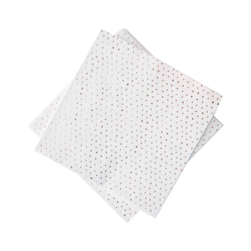 Ginger Ray Spotty Print Rose Gold Polka Dot Napkins