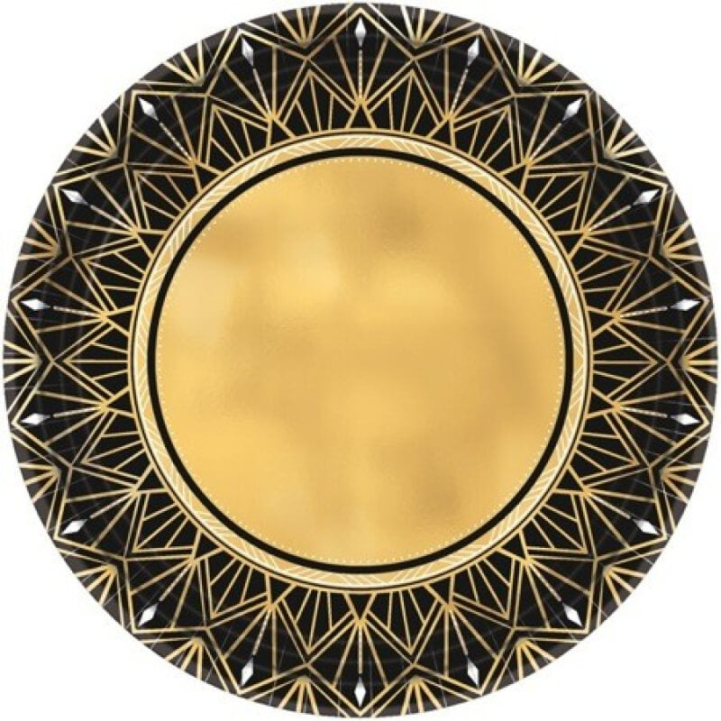 Glitz & Glam 26cm Round Metallic Paper Plate 8 Pack