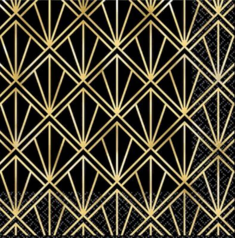 Glitz & Glam Foil Hot Stamped Beverage Napkin 16 Pack