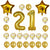 Gold Birthday Number 21 Foil Balloon Bouquet (Pack of 24pcs) - Online Party Supplies