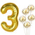 Gold Birthday Number 3 Foil Balloon Bouquet (Pack of 6pcs) - Online Party Supplies