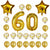 Gold Birthday Number 60 Foil Balloon Bouquet (Pack of 24pcs) - Online Party Supplies