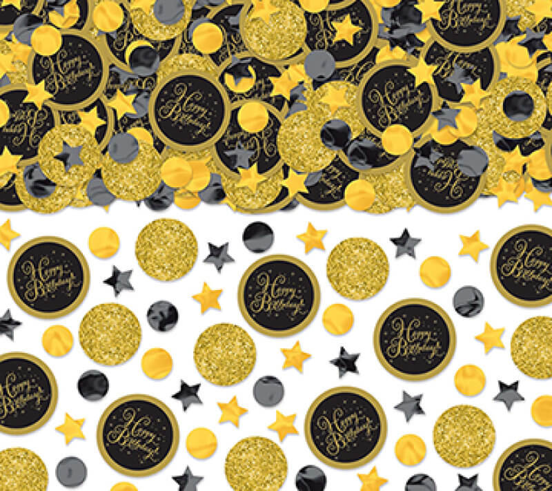 Amscan Black Gold Happy Birthday Confetti Value Pack 70g