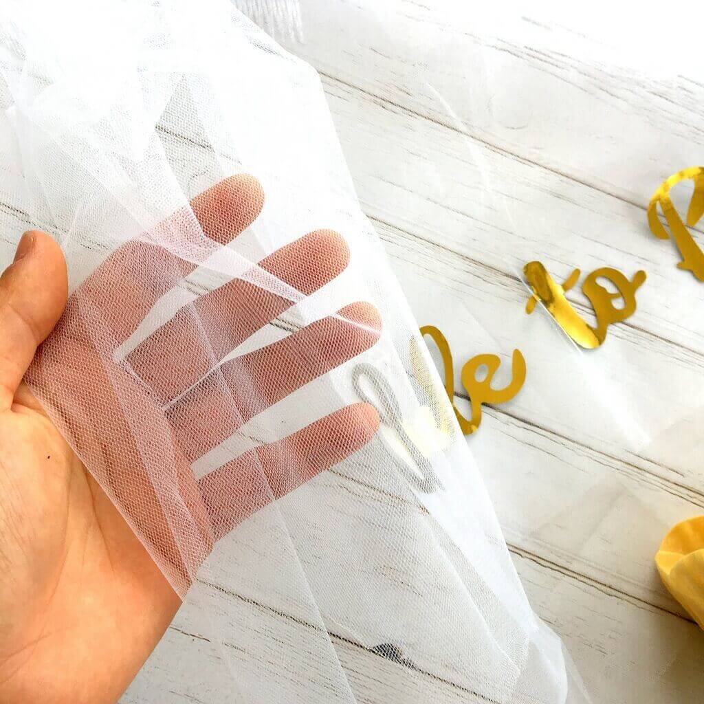 Online Party Supplies gold foiled bride to be white bridal wedding tulle mesh veil