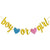 Gold Glitter 'Boy or Girl' with Hearts Baby Shower Gender Reveal Bunting Banner