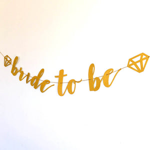 Online Party Supplies 'Bride To Be' with Diamond Gold Glitter Hen Party Banner