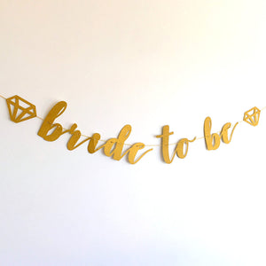 Online Party Supplies 'Bride To Be' with Diamond Gold Glitter Bachelorette Party Banner