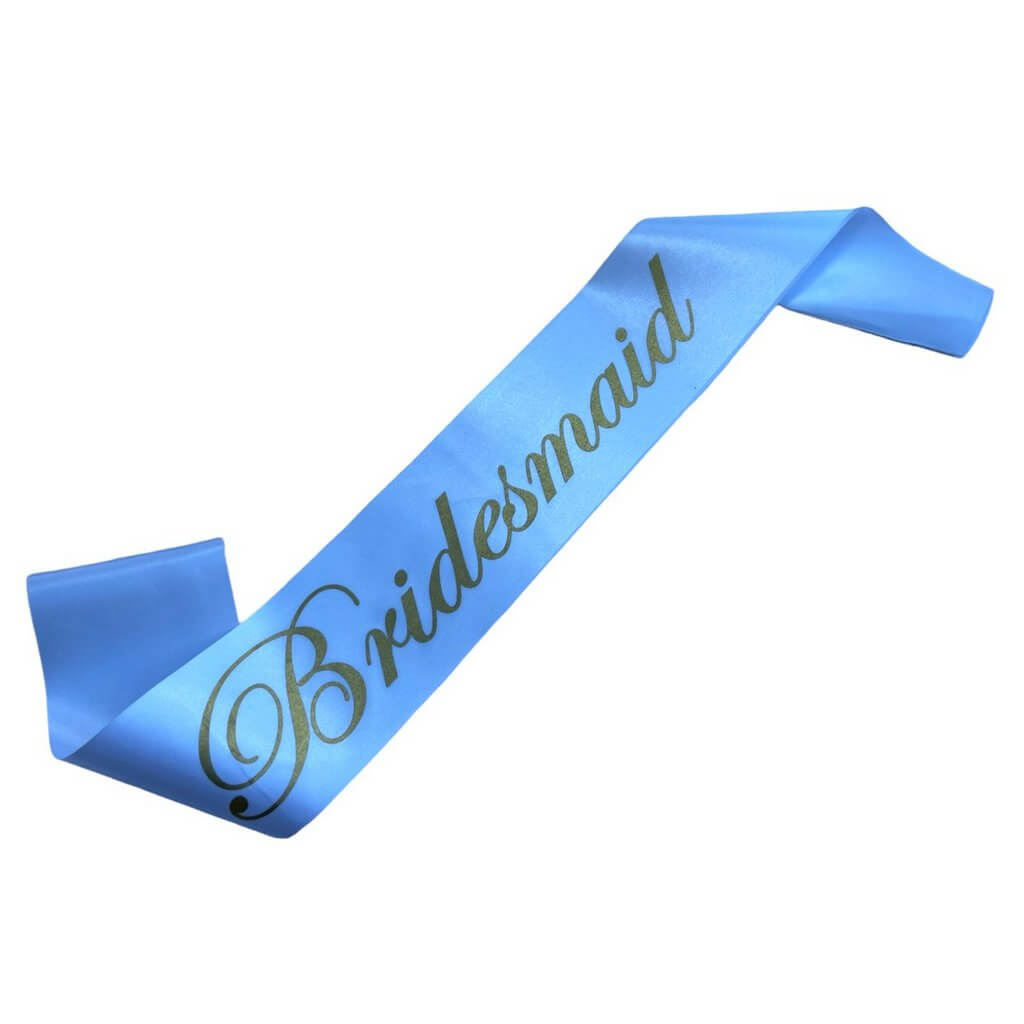 White Bridesmaid Hen Party Sash - Gold Glitter Print