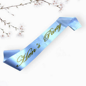 White Hen's Party Sash - Gold Glitter Print