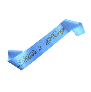 White Hen's Party Sash - Gold Glitter Print