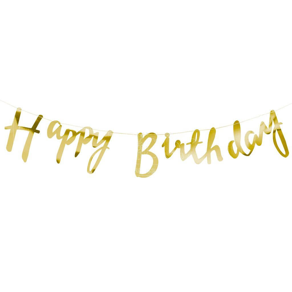Gold Foil Happy Birthday Bunting Garland