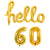 Gold 'hello 60' Birthday Foil Balloon Banner