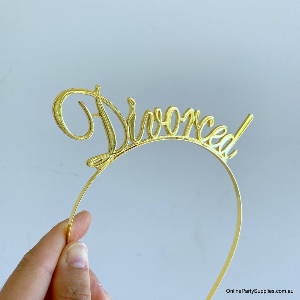 Premium Quality Metal Gold Divorced Tiara - Divorce Party Decorations