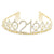 Gold Metal Rhinestone Happy 21st Birthday Crown Tiara