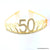 Gold Metal Rhinestone Age 50 Birthday Tiara