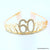 Gold Metal Rhinestone Happy 60th Birthday Tiara
