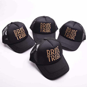 Online Party Supplies Glitter Print Bride Tribe Snapback Mesh Baseball Cap Trucker Hat