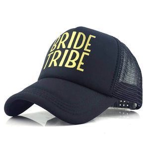 Online Party Supplies Glitter Print Bride Tribe Snapback Mesh Baseball Cap