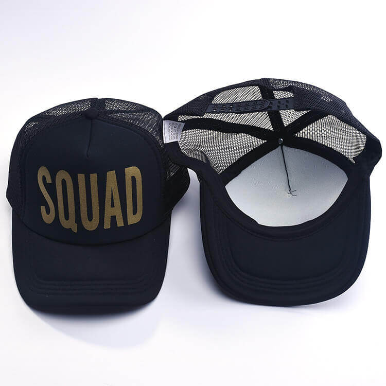 Online Party Supplies Glitter Print Squad Snapback Mesh Baseball Cap Trucker Hat
