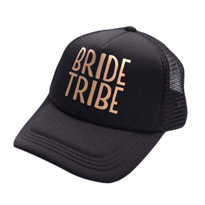Online Party Supplies Glitter Print Bride Tribe Snap back Mesh Baseball Cap Trucker Hat