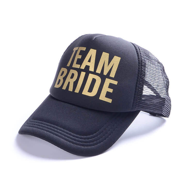 Black TEAM BRIDE Hen Party Mesh Baseball Cap