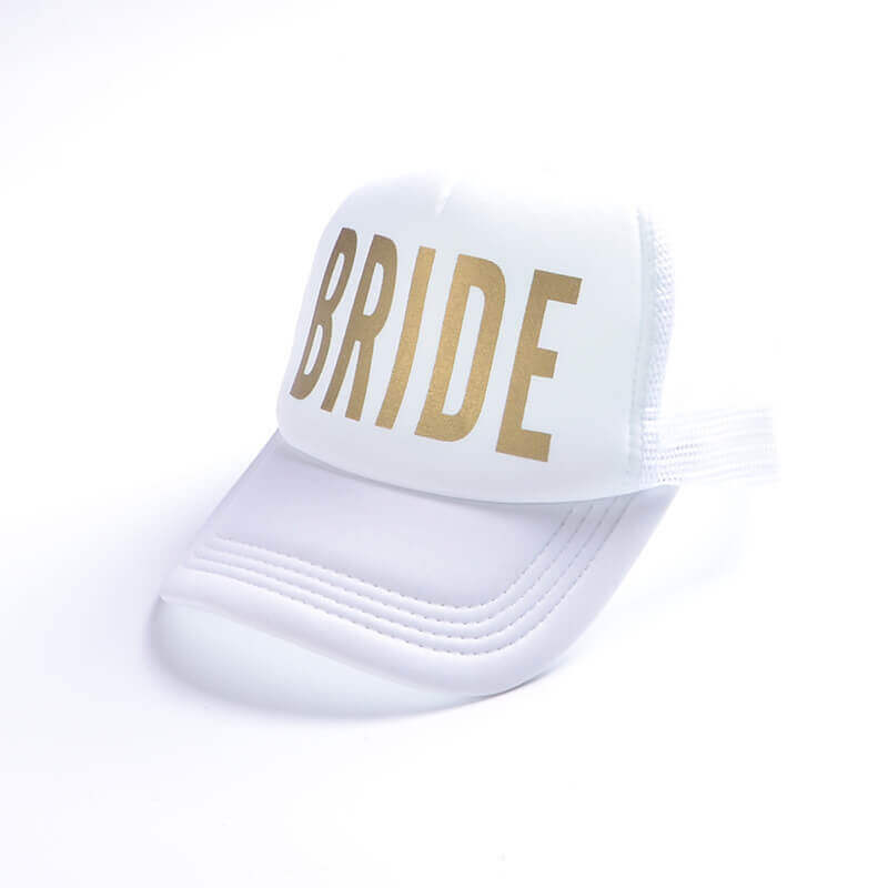 White BRIDE Snapback Mesh Baseball Cap