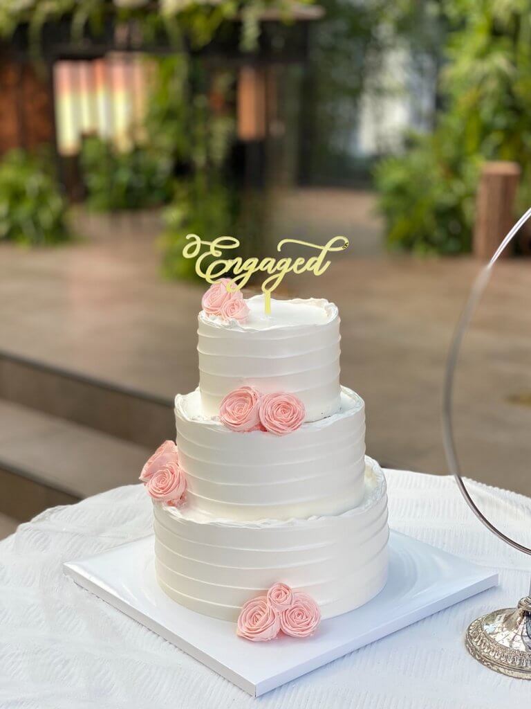 Online Party Supplies Australia Gold Mirror Acrylic 'Engaged' Wedding Cake Topper