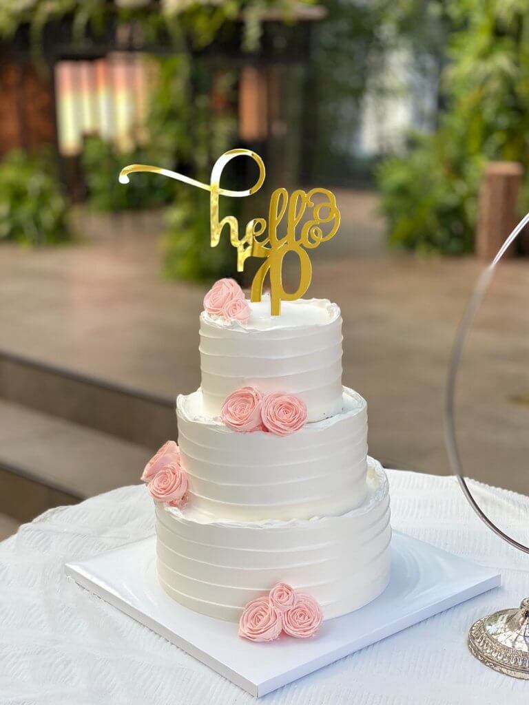 Gold Mirror Acrylic Hello 70 Birthday Cake Topper happy seventieth birthday party decorations