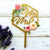 Gold Mirror Acrylic 'Mr & Mrs' Floral Geometric Hexagon Wedding Cake Topper