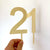 Acrylic Gold Mirror Number 21 Cake Topper