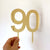 gold mirror acrylic 90 cake topper - happy 90th ninetieth birthday cake decorating accessories